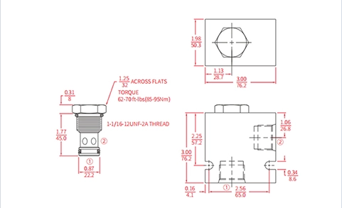 Prestazioni/dimensioni/disegno sezionale della valvola di ritegno Poppet ICV-12-20