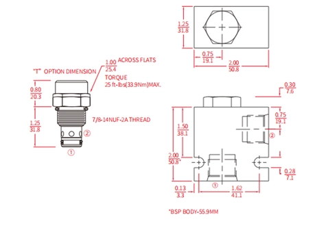 Prestazioni/dimensioni/disegno sezionale della valvola a sfera ICV10-20, valvola di ritegno