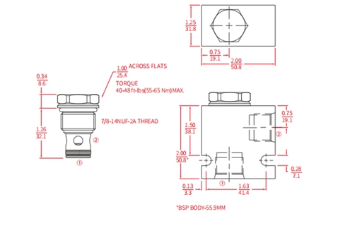 Prestazioni/dimensioni/disegno sezionale di ICV10-B20 valvola Poppet, valvola di ritegno (alta pressione)