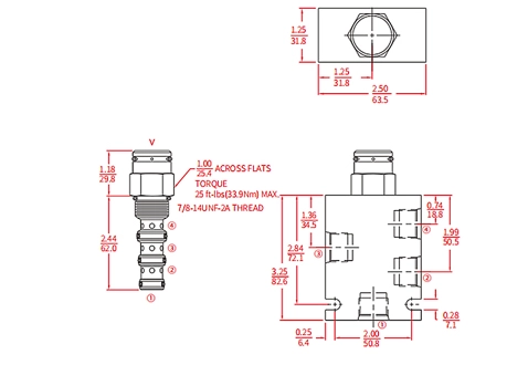 Prestazioni/dimensioni/disegno sezionale della valvola a bobina a 3 vie pilotata IPD10-40