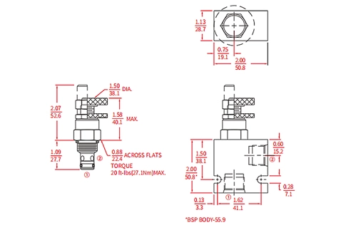 Prestazioni/dimensioni/disegno sezionale della valvola a spillo INV08-20