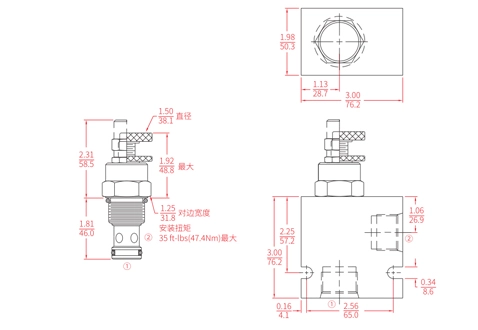 Prestazioni/dimensioni/disegno sezionale della valvola a spillo INV12-20