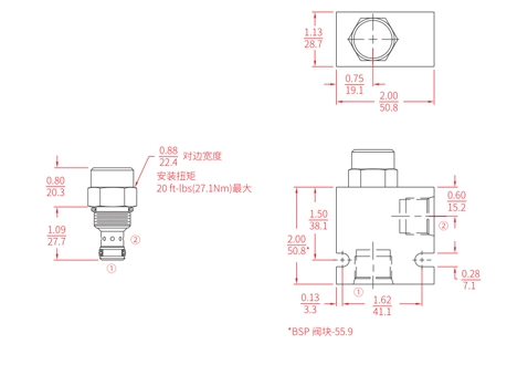 Prestazioni/dimensioni/disegno sezionale del regolatore di flusso IFR08-20F compensato dalla pressione