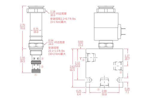 Prestazioni/dimensioni/disegno sezionale di ISV08-B35 bobine, elettrovalvola a 3 vie, 2 posizioni