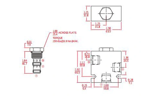 Prestazioni/dimensioni/disegno sezionale di IPC10-32 valvole di ritegno Pilot-To-Open