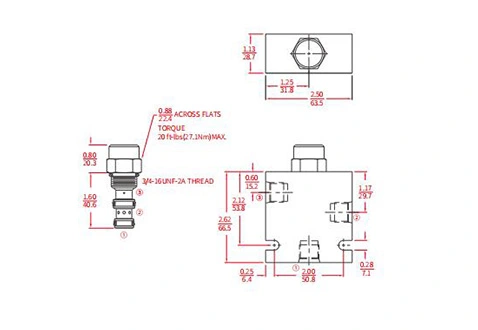 Prestazioni/dimensioni/disegno sezionale della valvola dell'elemento logico pilotata IEP08-35