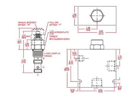 Prestazioni/dimensioni/disegno sezionale della valvola dell'elemento logico pilotata IEP12-S35