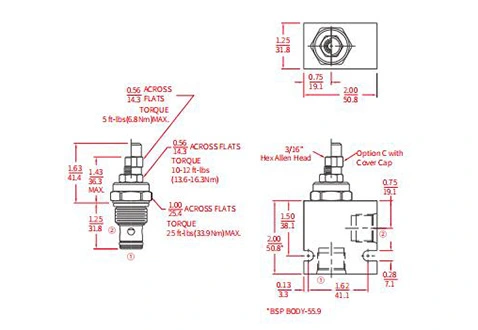 Prestazioni/dimensioni/disegno sezionale della valvola a spillo idraulica INV10-22