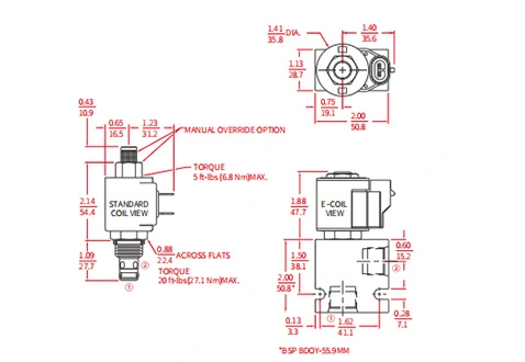 Prestazioni/dimensioni/disegno sezionale di ISV08-20 Poppet 2-Way N.C. Elettrovalvola