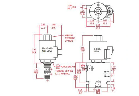 Prestazioni/dimensioni/disegno sezionale di ISV38-38 bobine 3 vie 2 posizioni N.C. Elettrovalvola