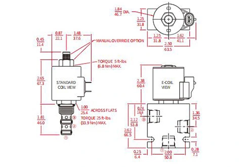 Prestazioni/dimensioni/disegno sezionale dell'elettrovalvola a solenoide a 2 posizioni a 3 vie a ISV10-34 bobine