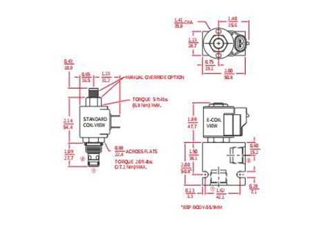 Prestazioni/dimensioni/disegno sezionale di ISV08-22 Poppet 2-Way N.C. Elettrovalvola