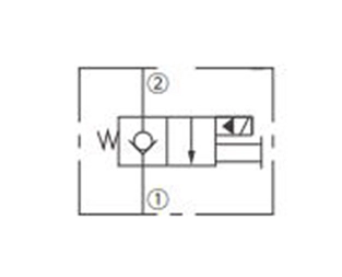 Simbolo operativo di ISV08-20J Poppet 2-Way N.C. Comando manuale solo Pull