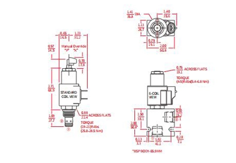 Prestazioni/dimensioni/disegno sezionale di ISV08-28 Poppet 2-Way N.C. Blocco bidirezionale