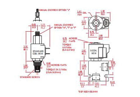 Prestazioni/dimensioni/disegno sezionale di ISP08-20 a 2 vie N.C. Valvola Poppet