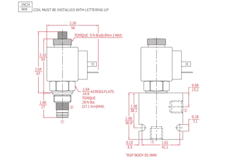 Prestazioni/dimensioni/disegno sezionale di ISV08-B20 Poppet 2-Way N.C. Elettrovalvola