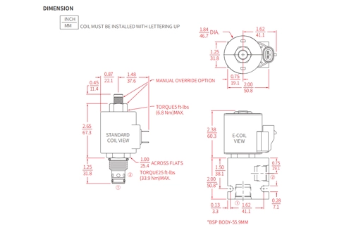 Prestazioni/dimensioni/disegno sezionale di ISV10-20 Poppet 2-Way N.C. Elettrovalvola