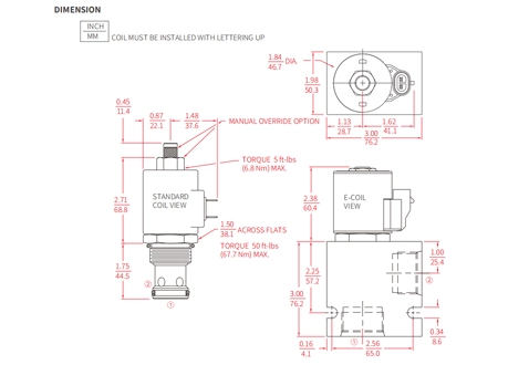 Prestazioni/dimensioni/disegno sezionale di ISV16-B20 Poppet 2-Way N.C. Elettrovalvola