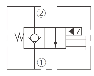 Simbolo operativo di ISV38-20J Poppet 2-Way N.C. Elettrovalvola