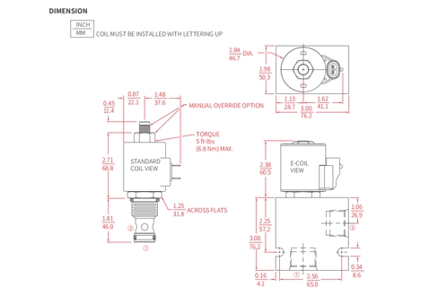 Prestazioni/dimensioni/disegno sezionale di ISV12-22 Poppet 2-Way N.C. Elettrovalvola