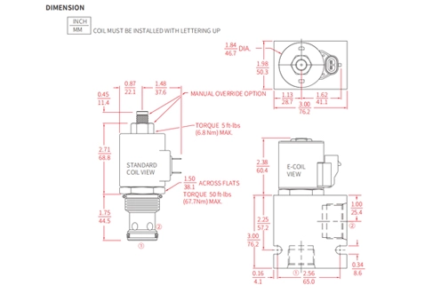 Prestazioni/dimensioni/disegno sezionale di ISV16-20 Poppet 2-Way N.C. Elettrovalvola